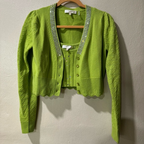 LoveShackFancy Brynner Crop Cardigan - Picture 3 of 3